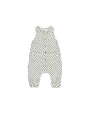 RYLEE   CRU Woven Jumpsuit || Sage Check