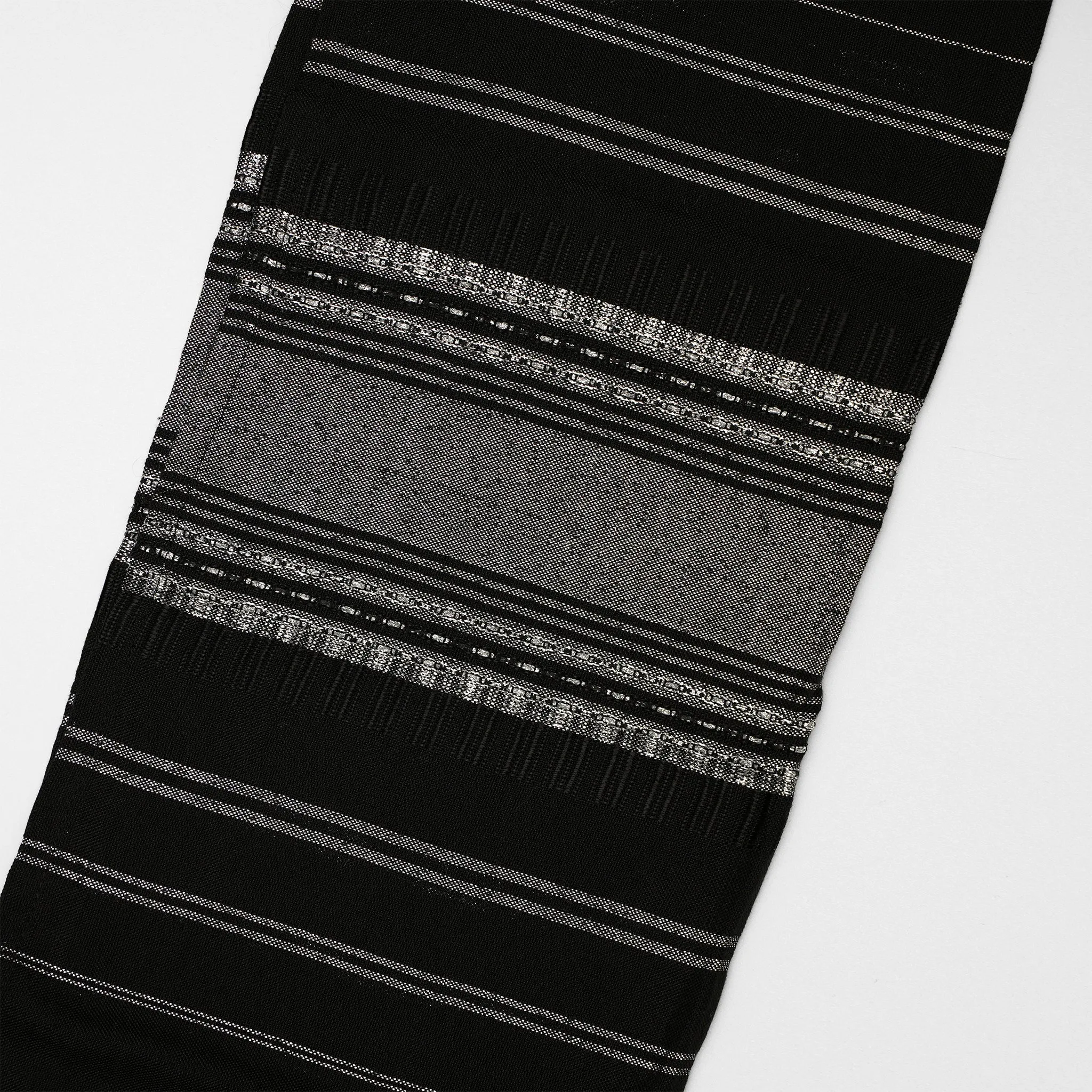 Samuel - Silk Tallit - Silver on Black