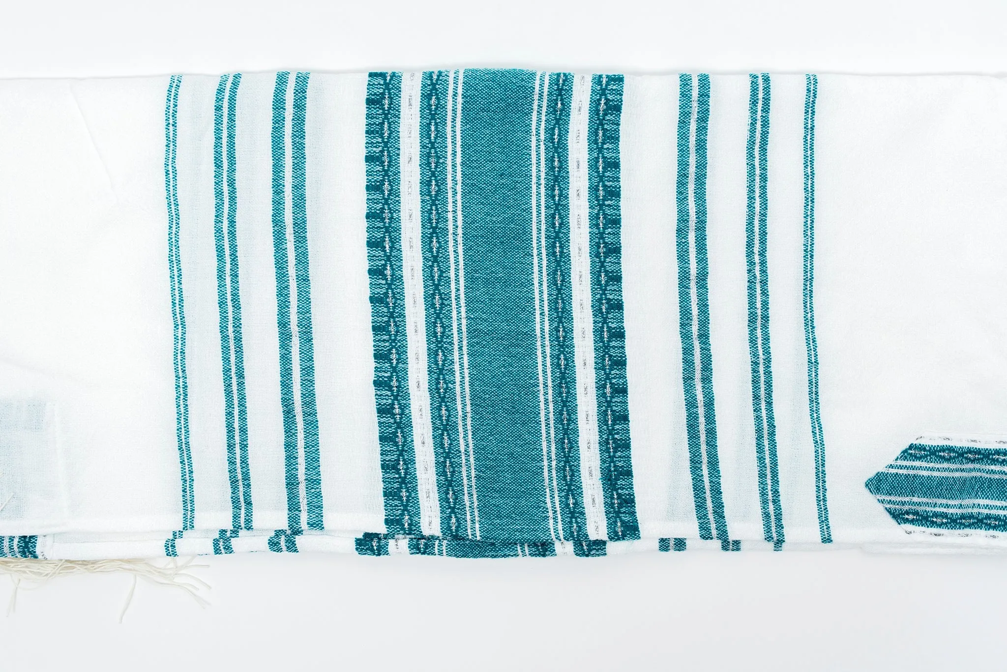 Samuel - Wool Tallit  - Turquoise and Silver