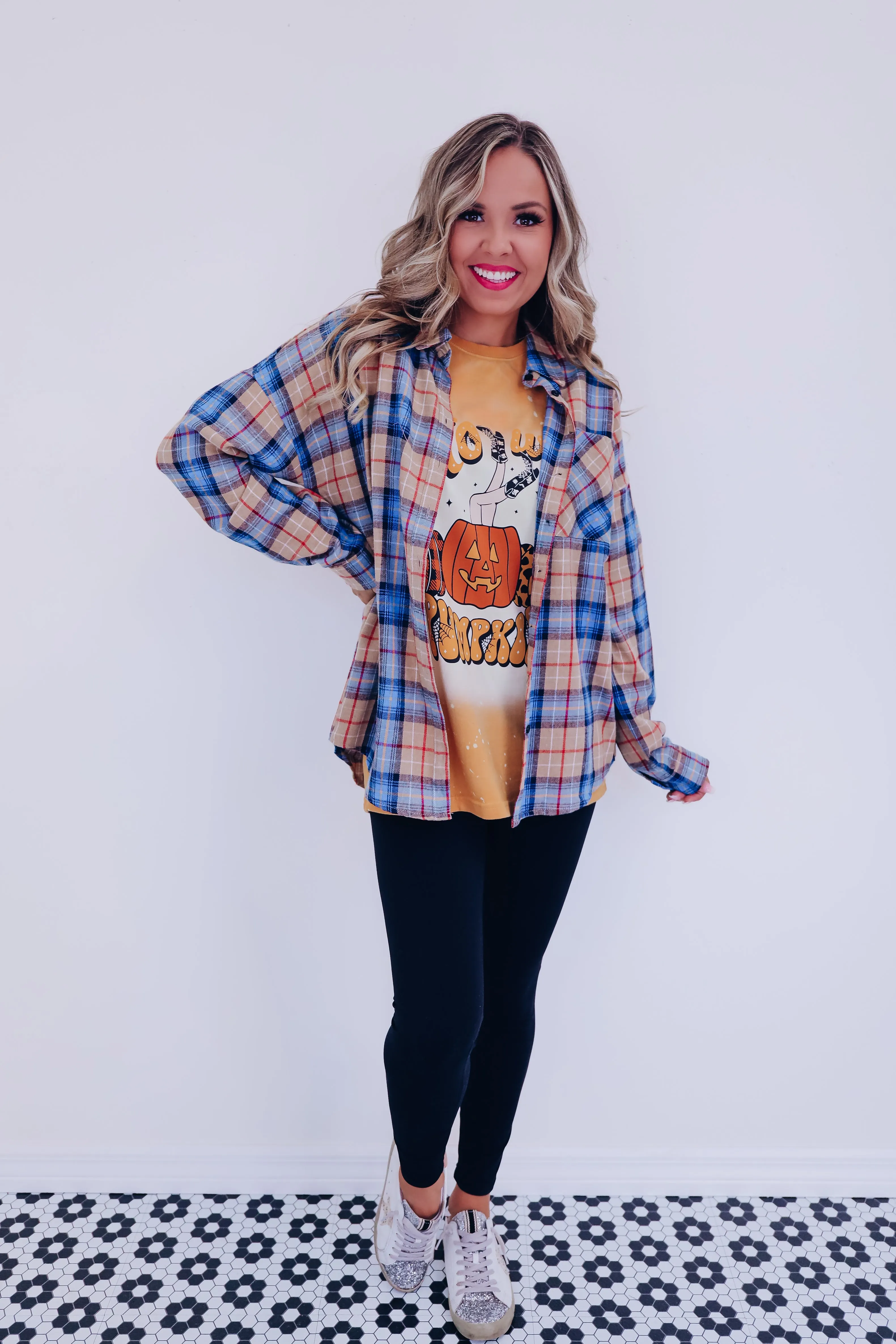 Sasha Plaid Button Down Shirt - Blue/Multi