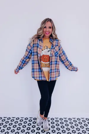 Sasha Plaid Button Down Shirt - Blue/Multi
