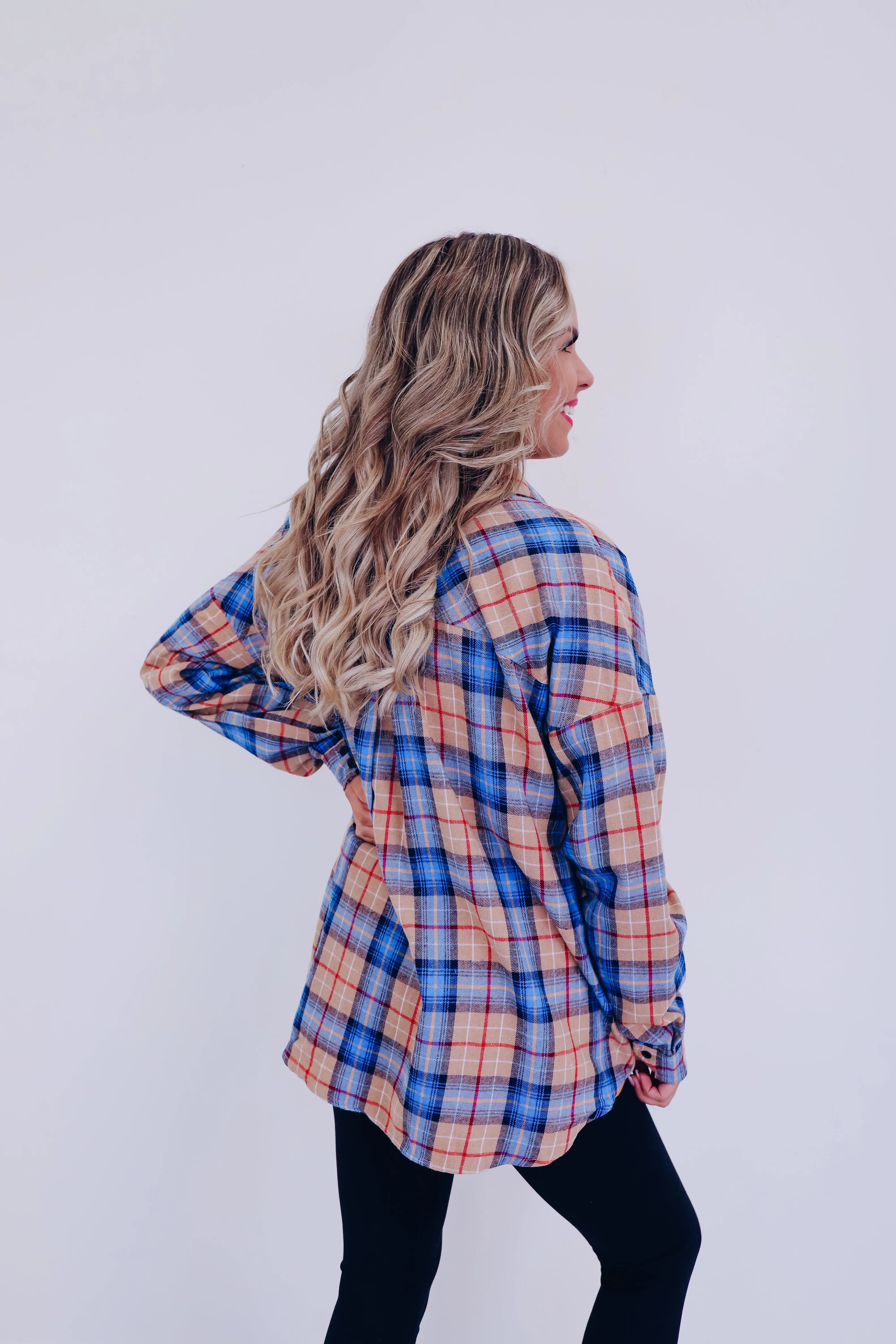 Sasha Plaid Button Down Shirt - Blue/Multi