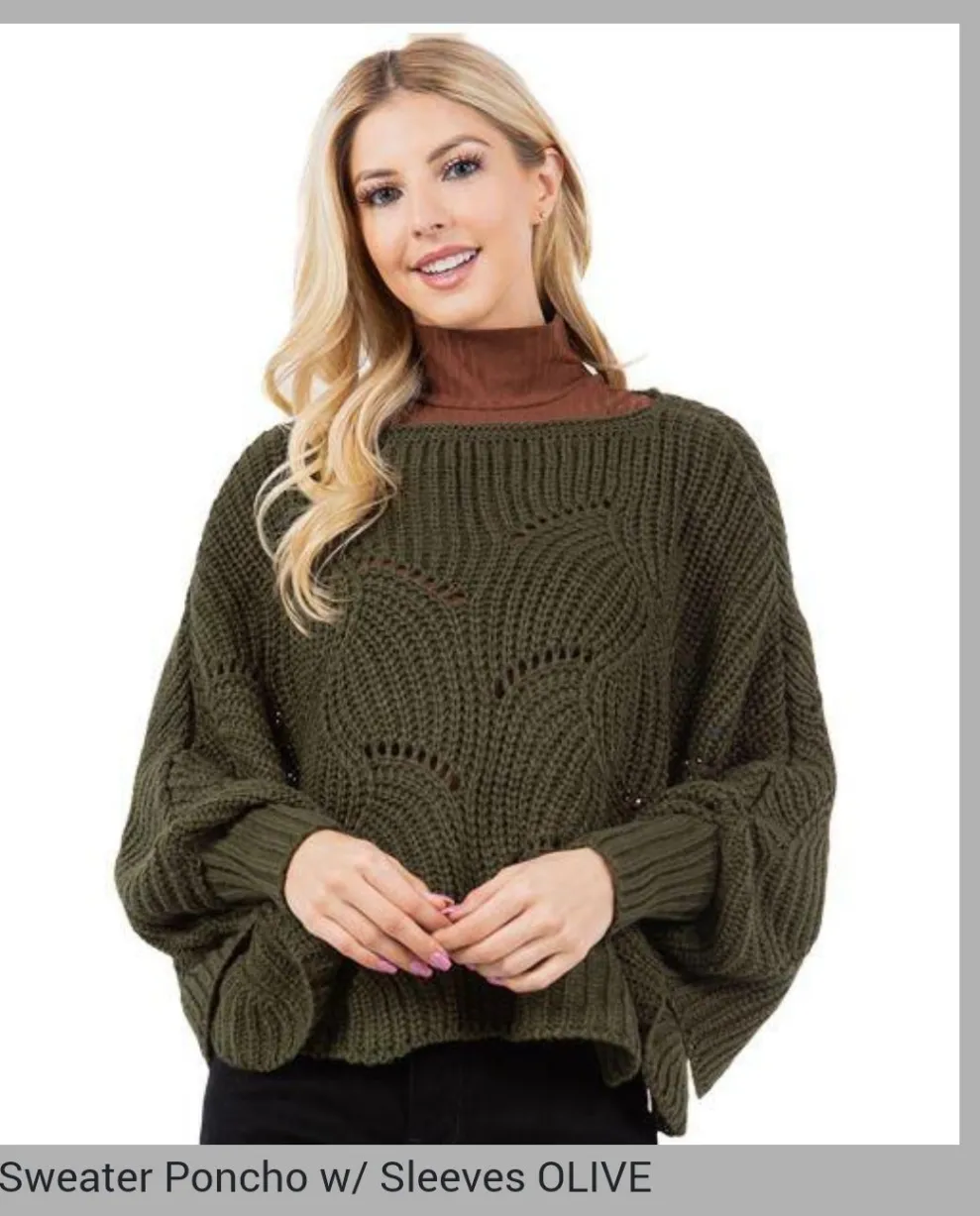 Scalloped Hem Cropped Poncho