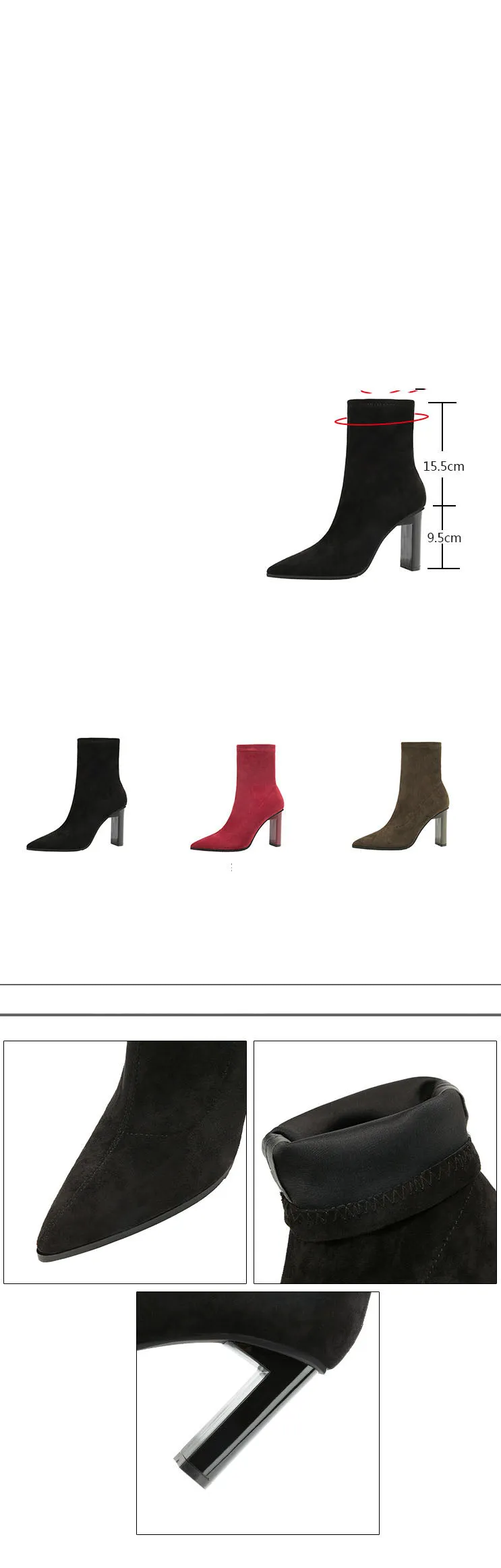Sexy Tube Boots Pointed Suede Thick with Women's Boots Was Thin Elastic Wild Nightclub Slim Boots