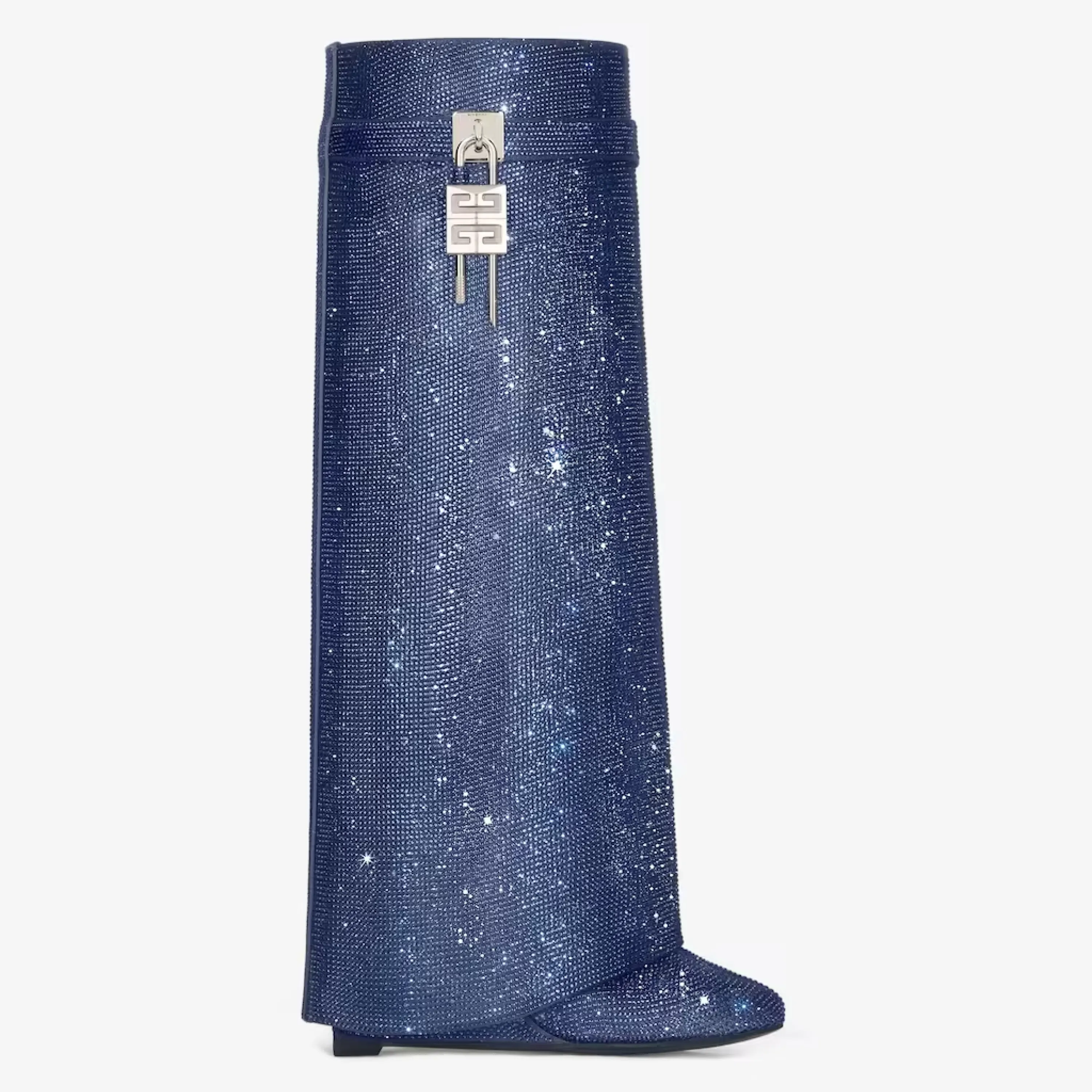 Shark Lock boots in satin with strass