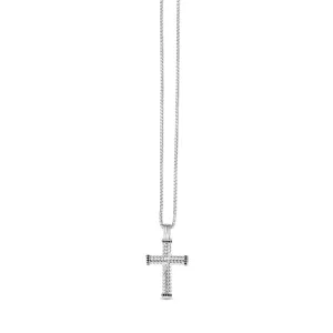 Silver Braided Cross Necklace