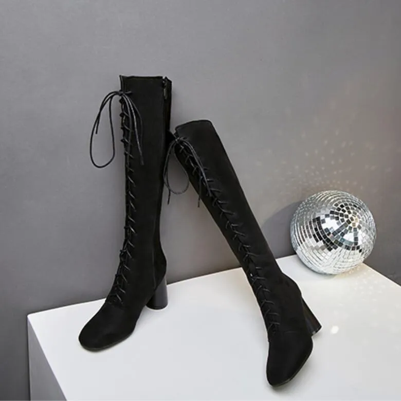 Small Feet Ladies Under Knee Long Boots BS398