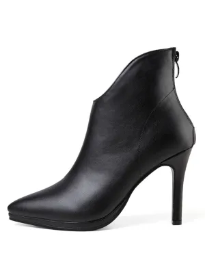 Snakeskin Chelsea Boots Women's Back Zipper Boots Pointed Stiletto High Heel Boots