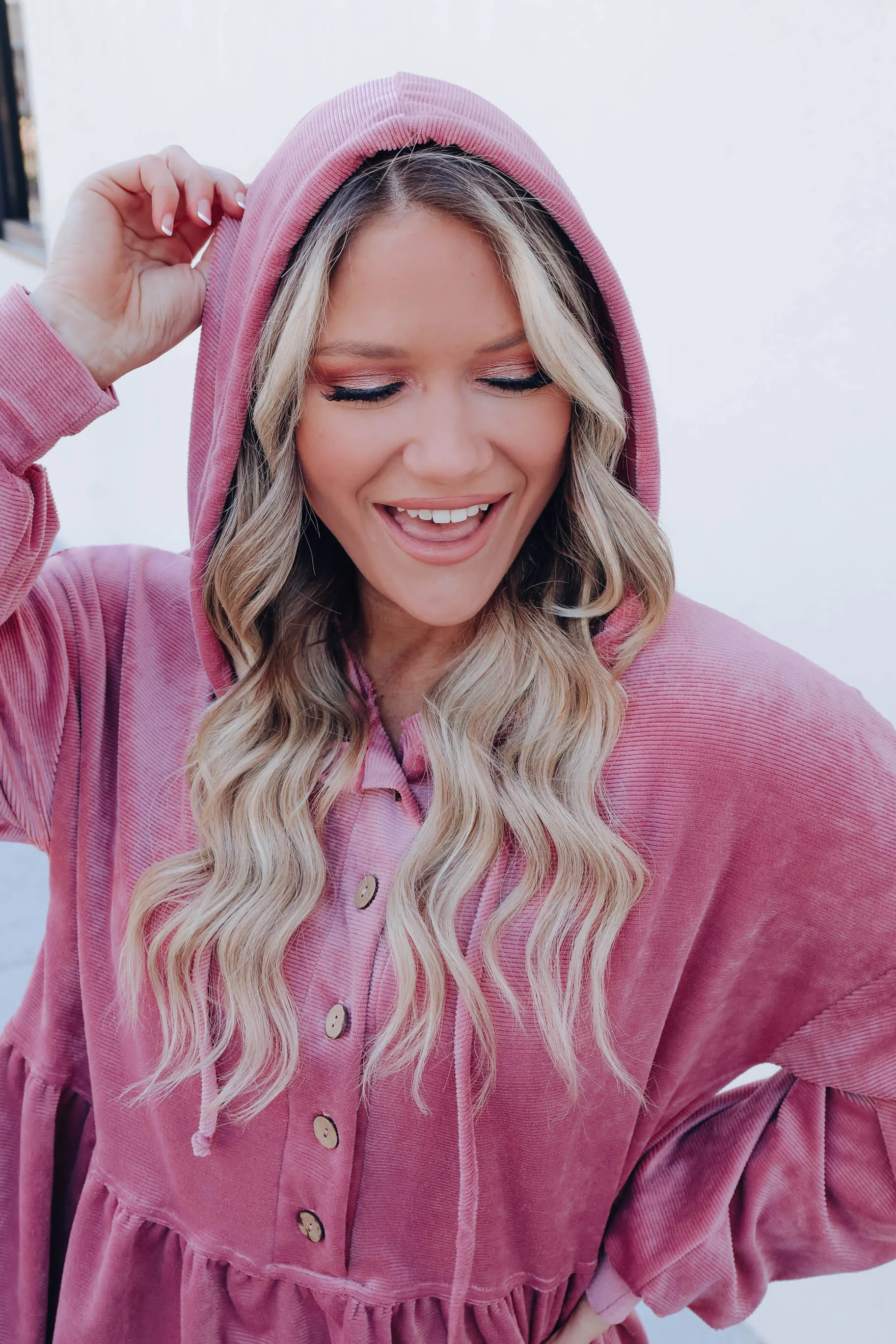 Soraya Velvet Babydoll Hoodie - Mauve
