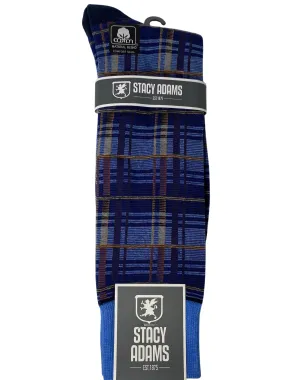 Stacy Adams Windowpane Dress Socks - Blue