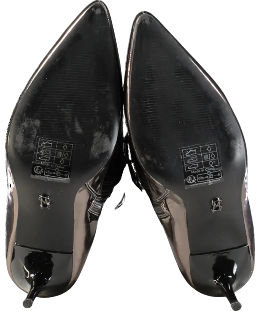 STEVE MADDEN Grey Lovable Patent Heeled Boots UK 6 EU 39 👠