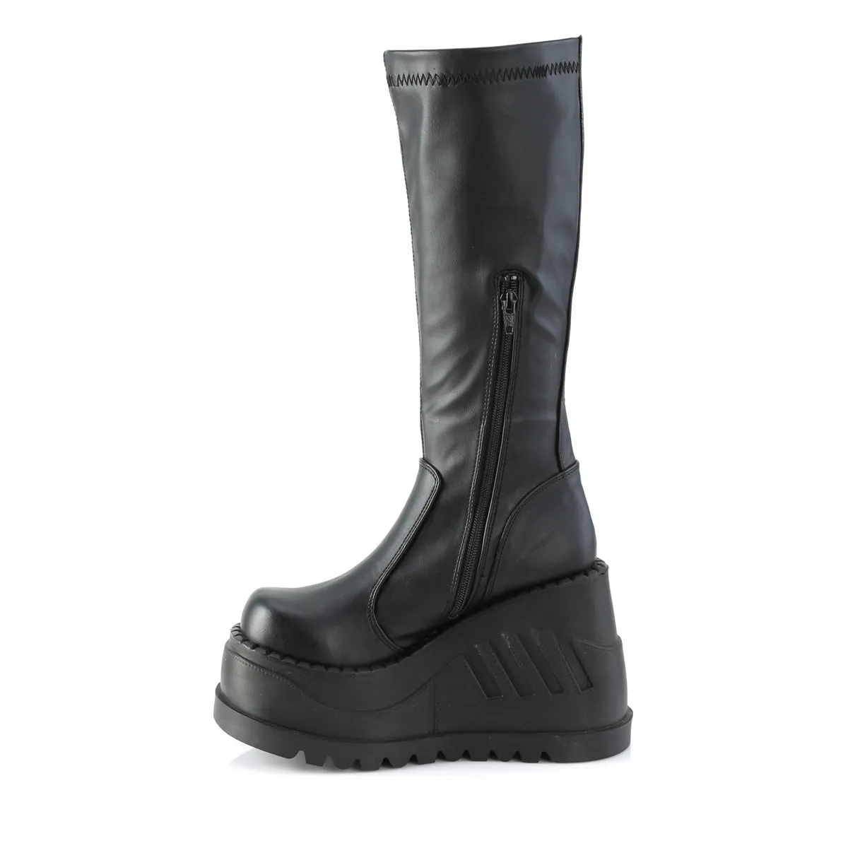 STOMP-200  Black Stretch Vegan Leather