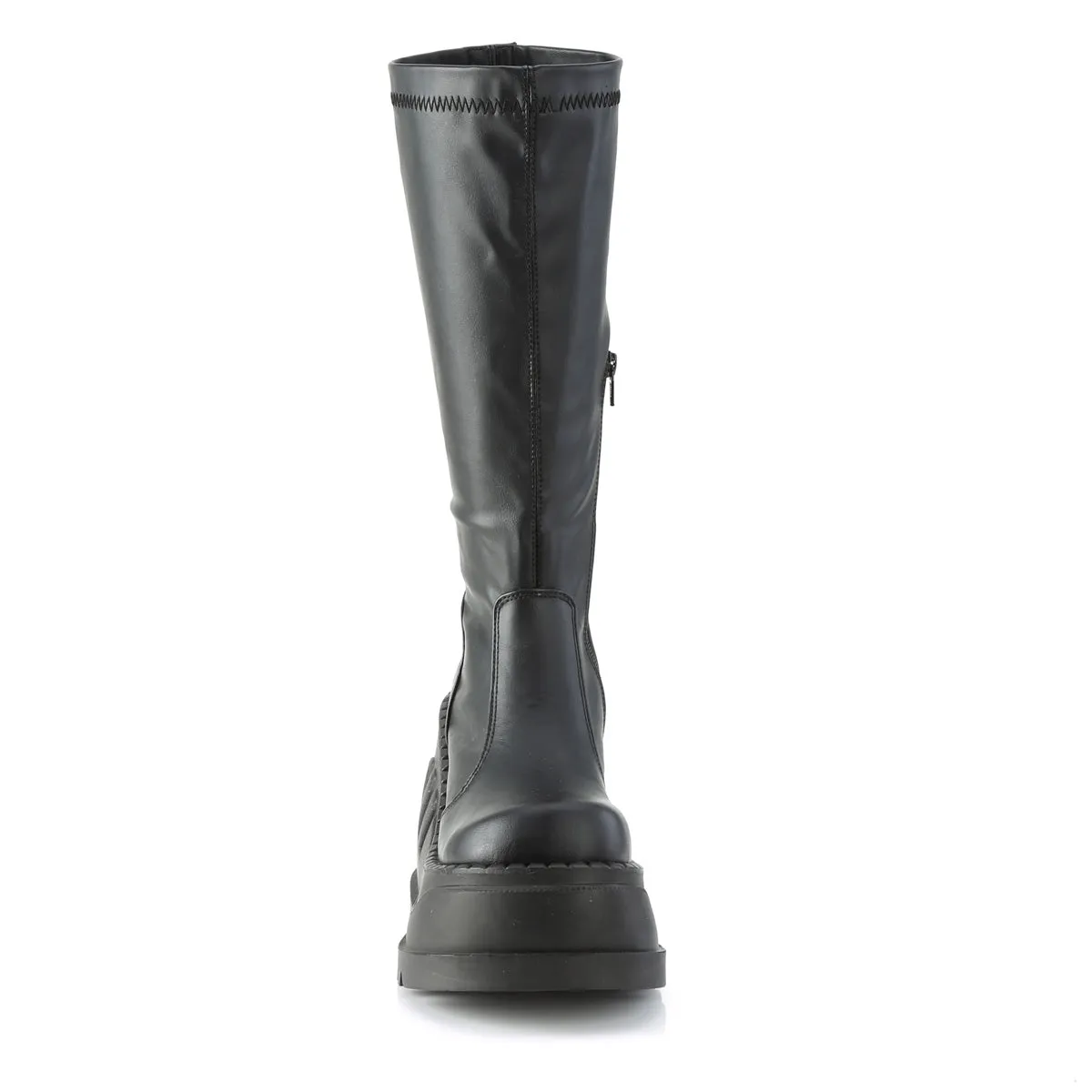 STOMP-200  Black Stretch Vegan Leather
