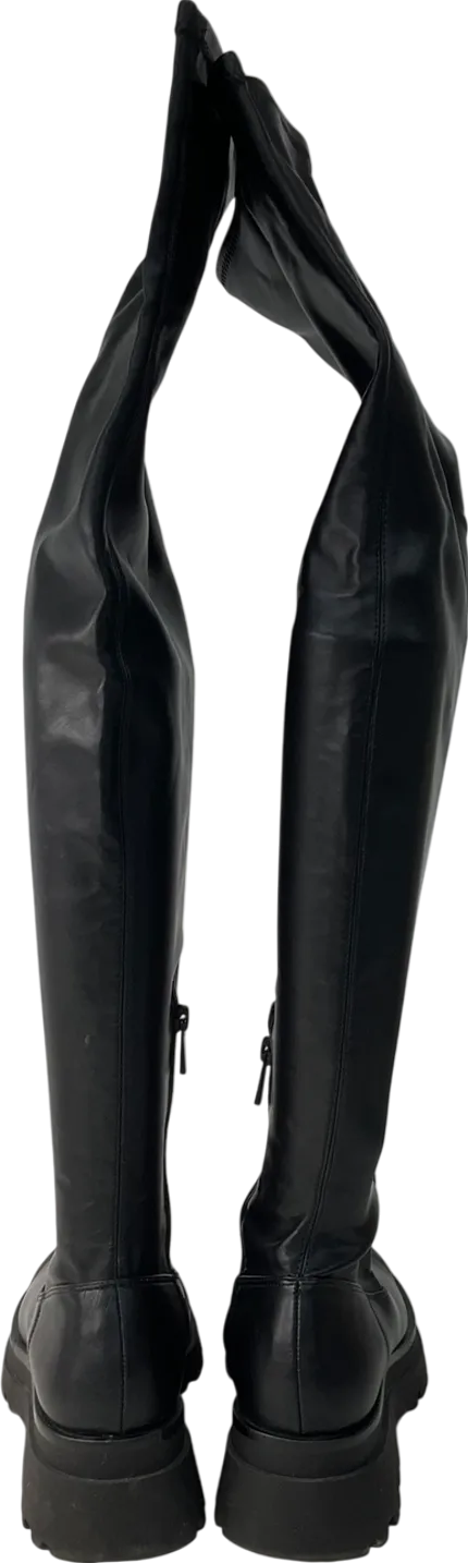 Stradivarius Black Women's Flat Knee-high Boots UK 6 EU 39 👠