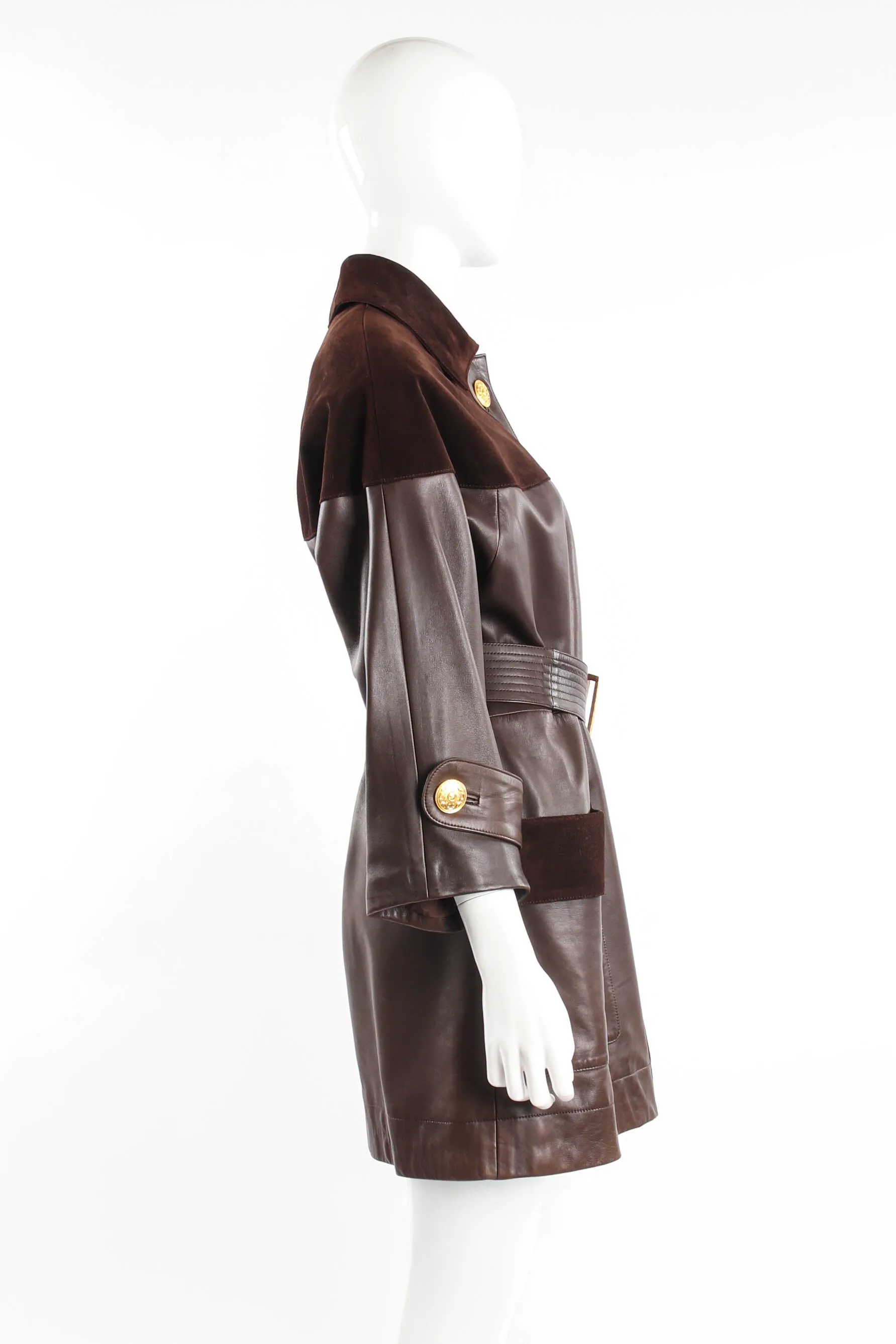 Suede & Leather Trench Coat