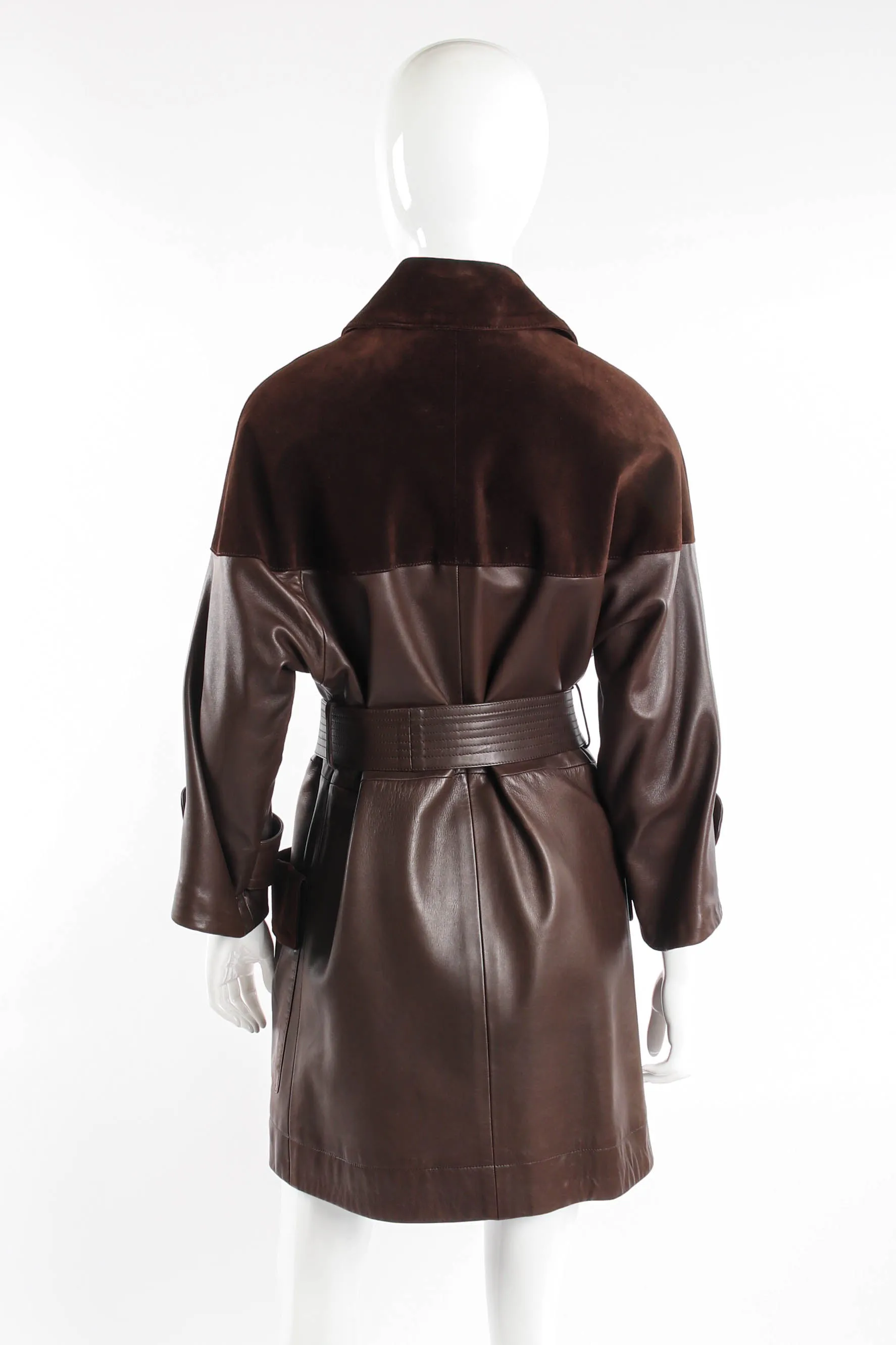 Suede & Leather Trench Coat