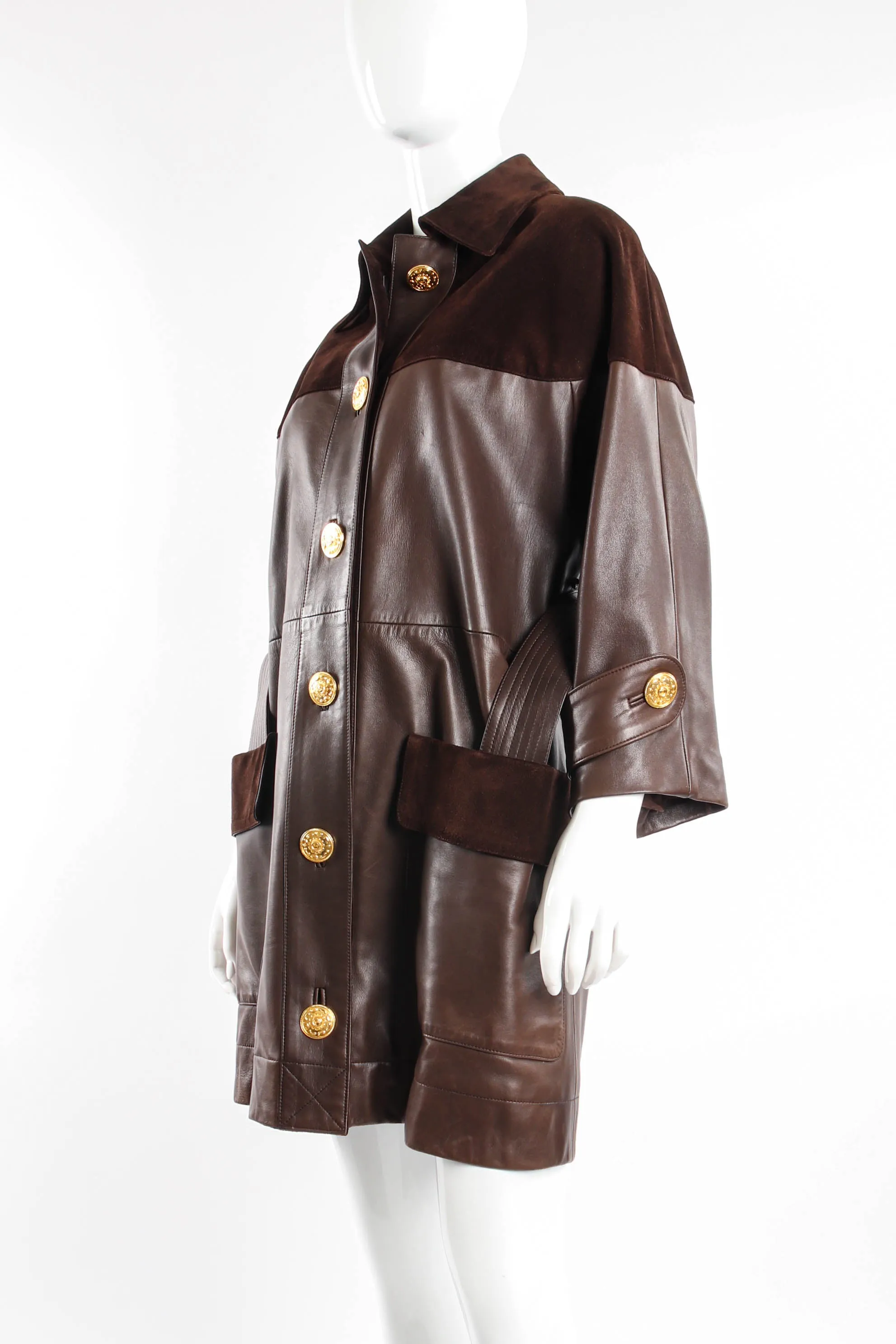 Suede & Leather Trench Coat