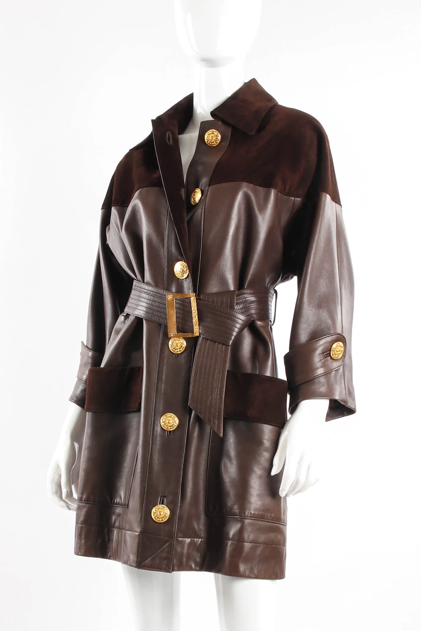 Suede & Leather Trench Coat
