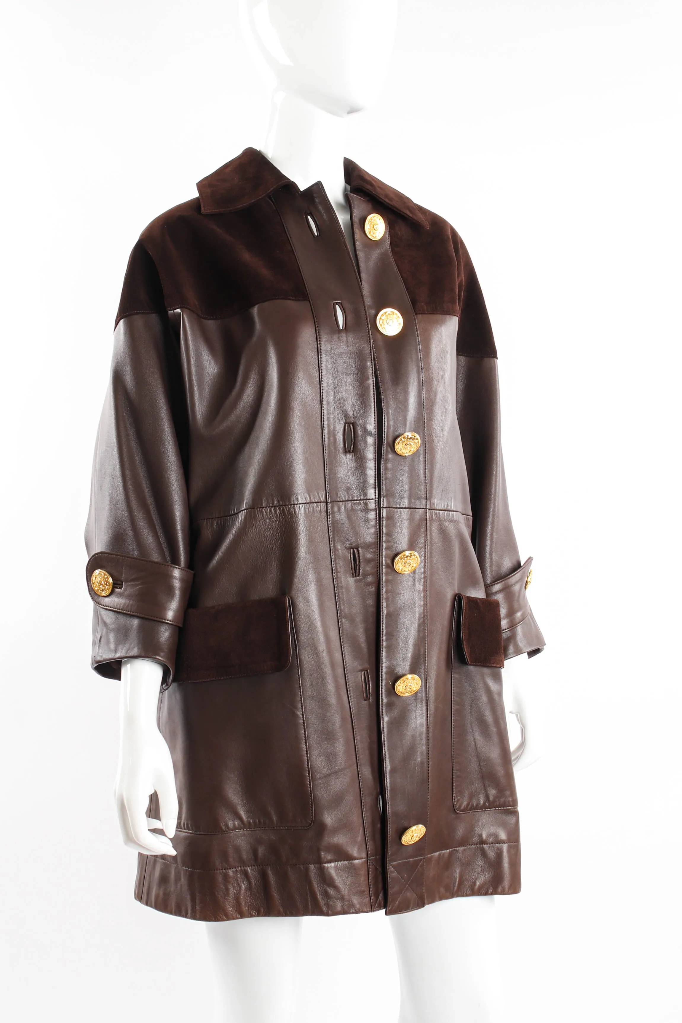 Suede & Leather Trench Coat