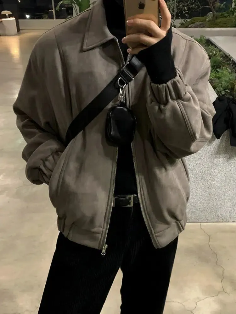 Suede Lapel Jacket