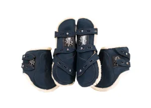 Suede Open Front Boots - Set of Four