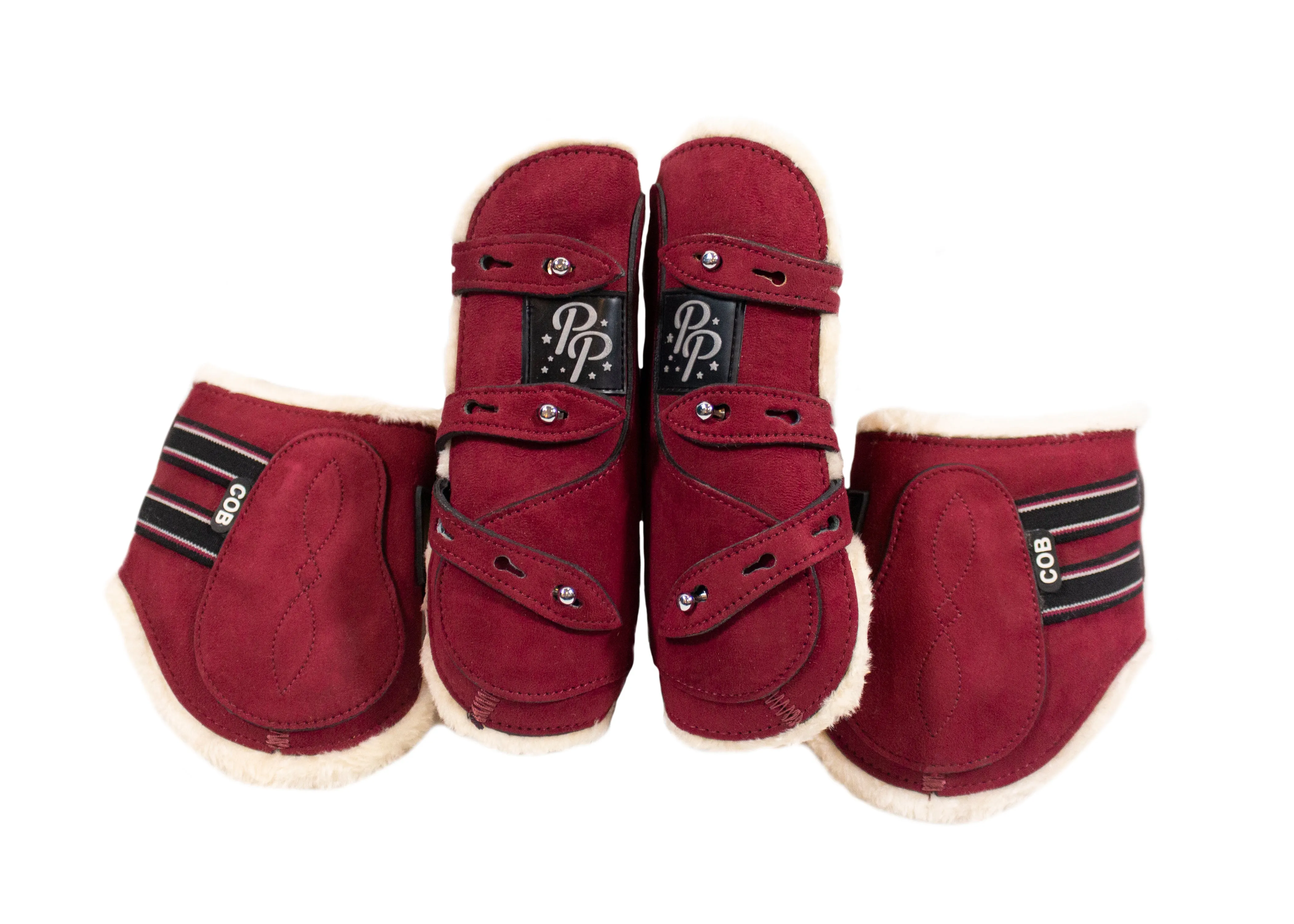 Suede Open Front Boots - Set of Four