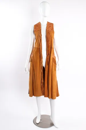 Suede Tassel Vest Overcoat