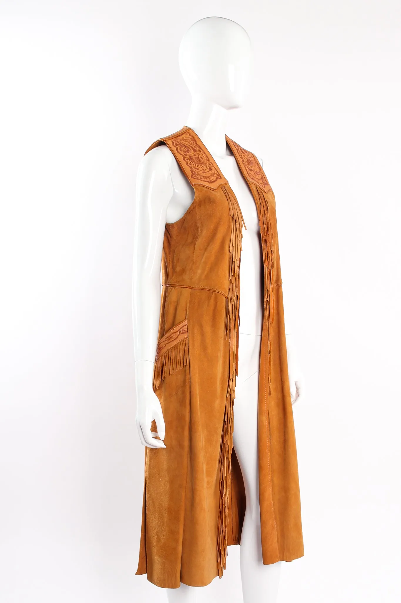 Suede Tassel Vest Overcoat