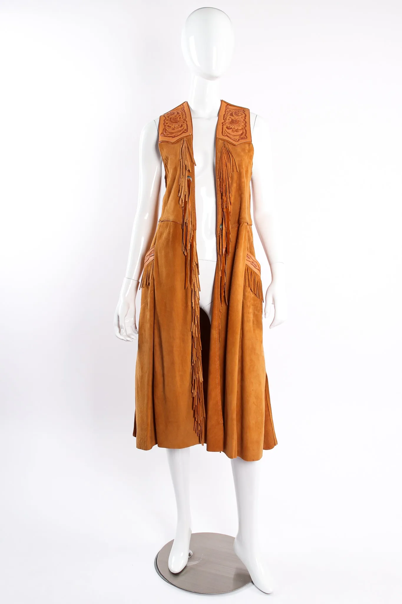 Suede Tassel Vest Overcoat