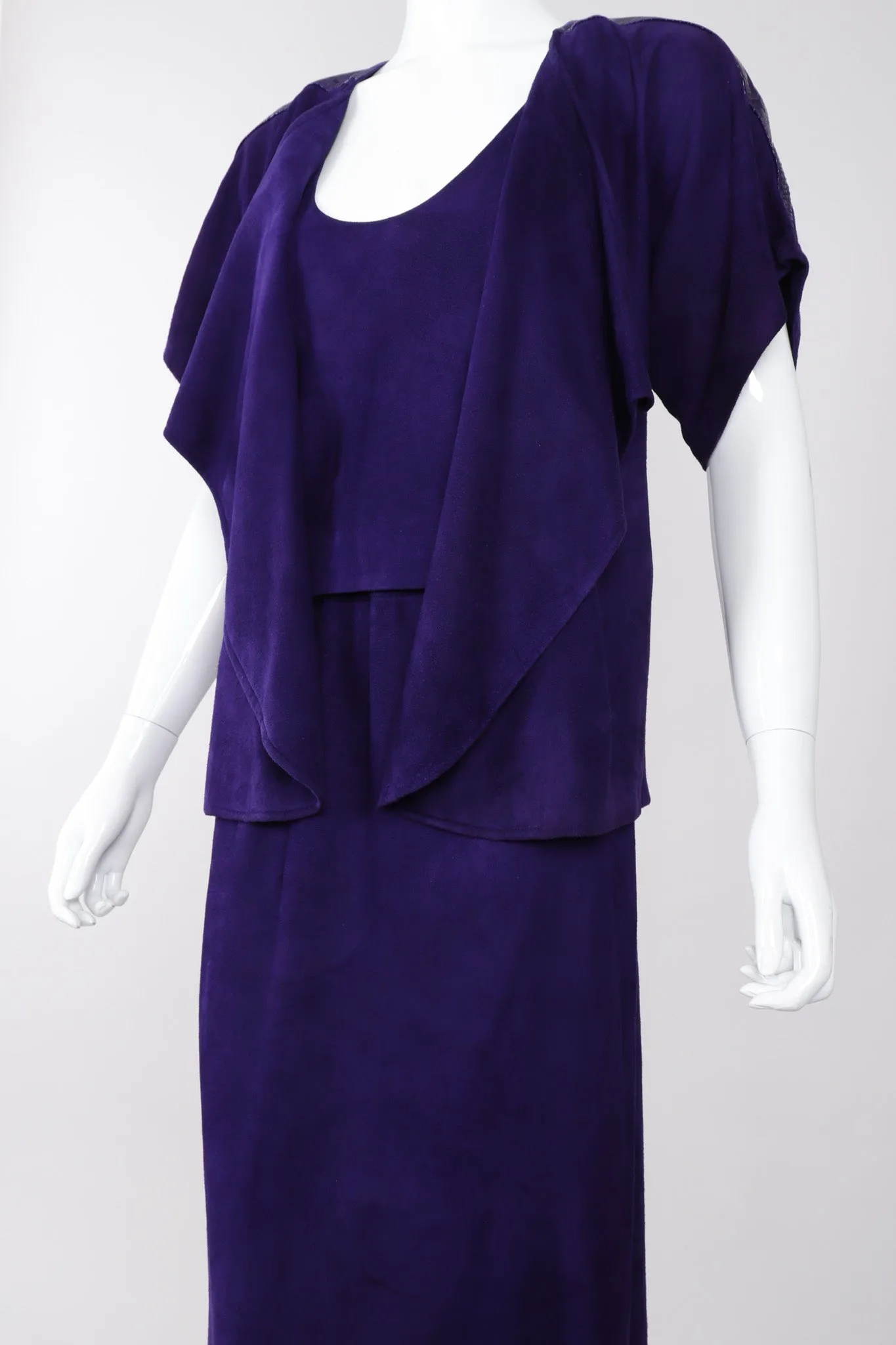 Suede Top Skirt & Jacket Set