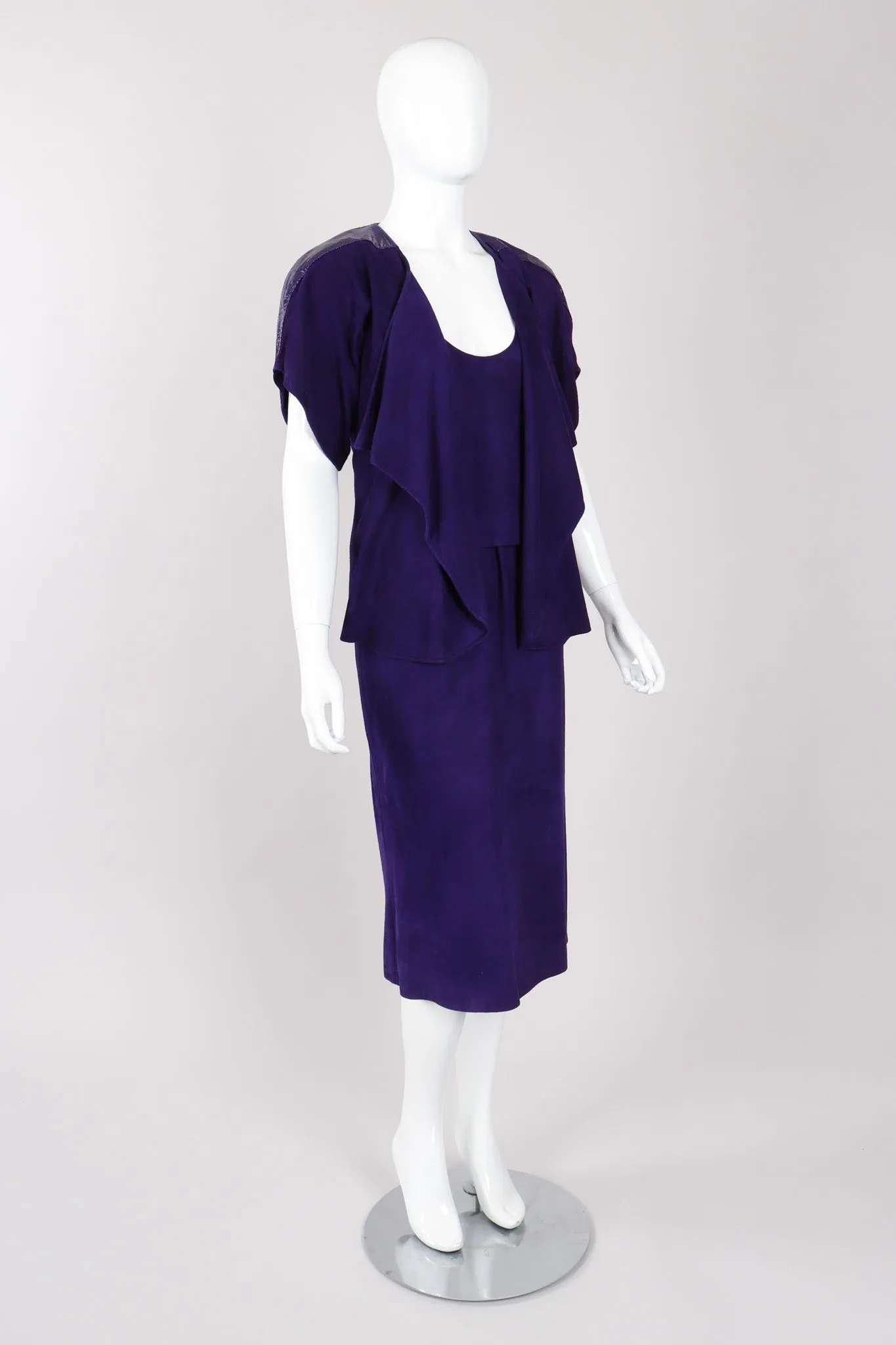 Suede Top Skirt & Jacket Set