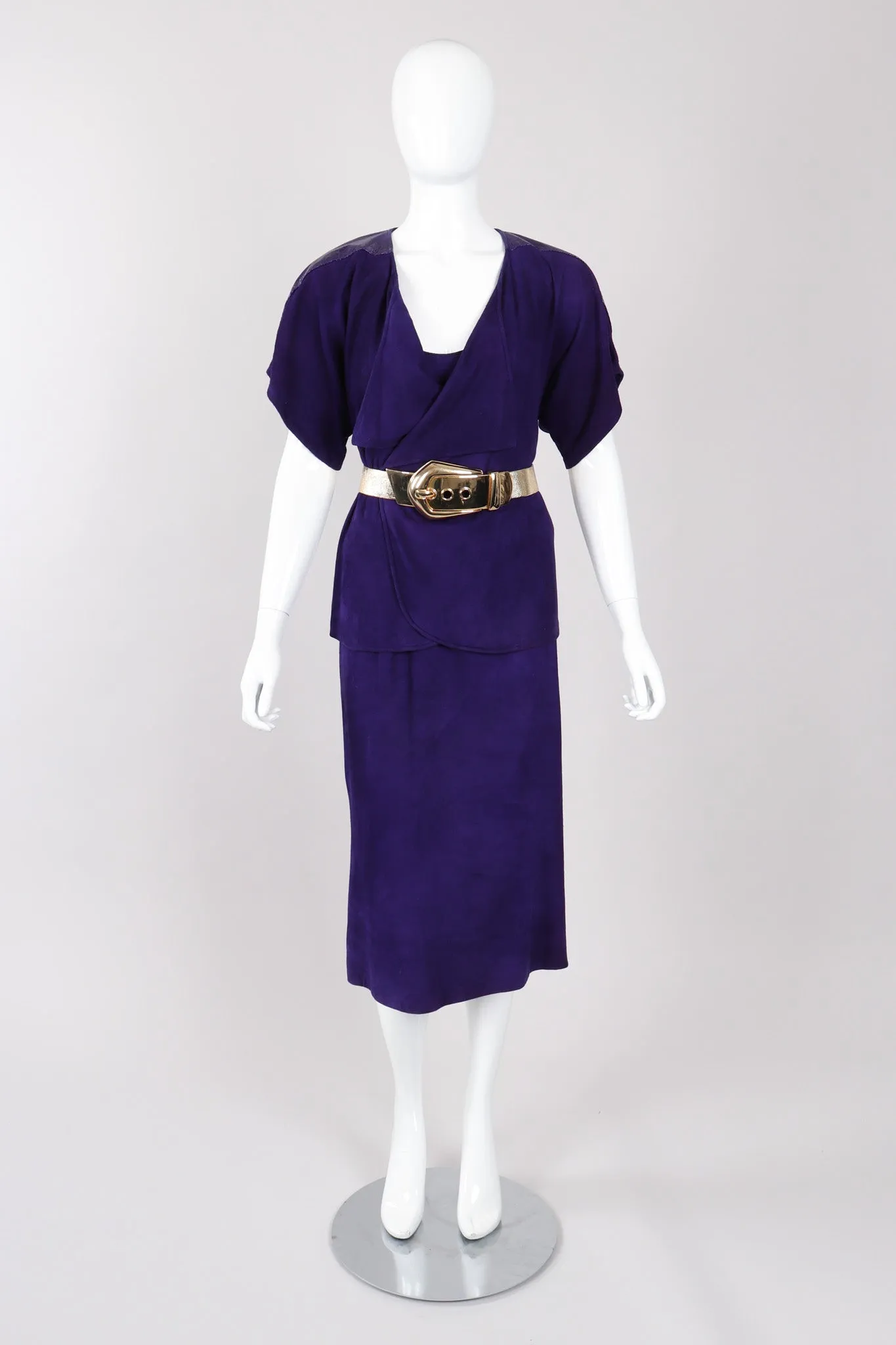 Suede Top Skirt & Jacket Set