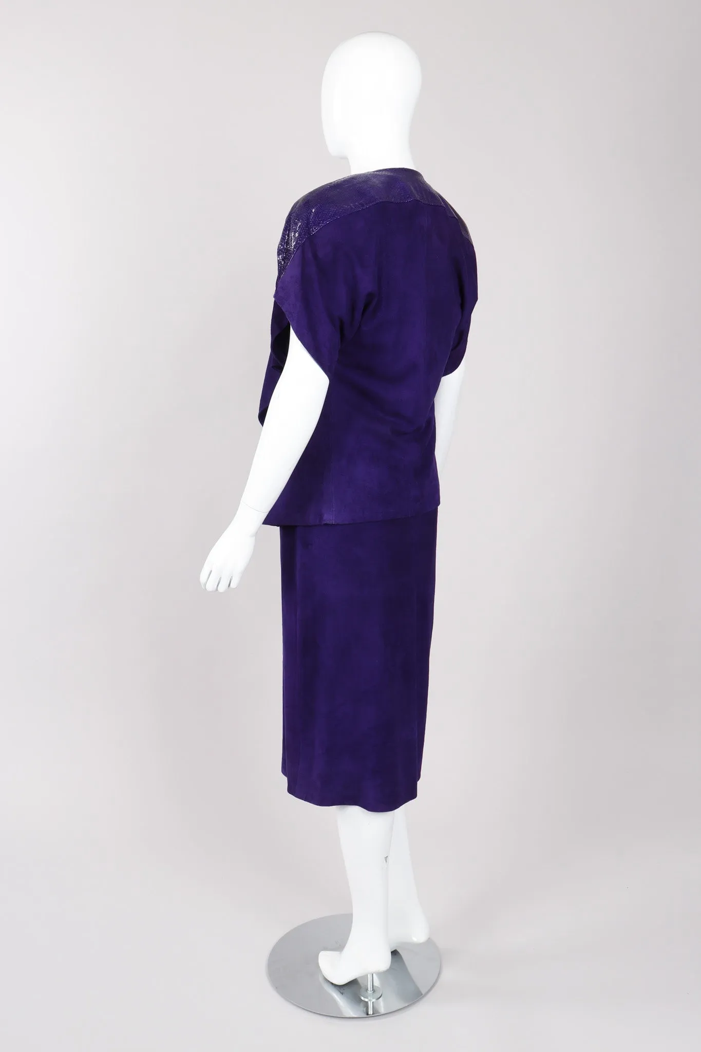 Suede Top Skirt & Jacket Set