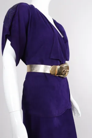 Suede Top Skirt & Jacket Set