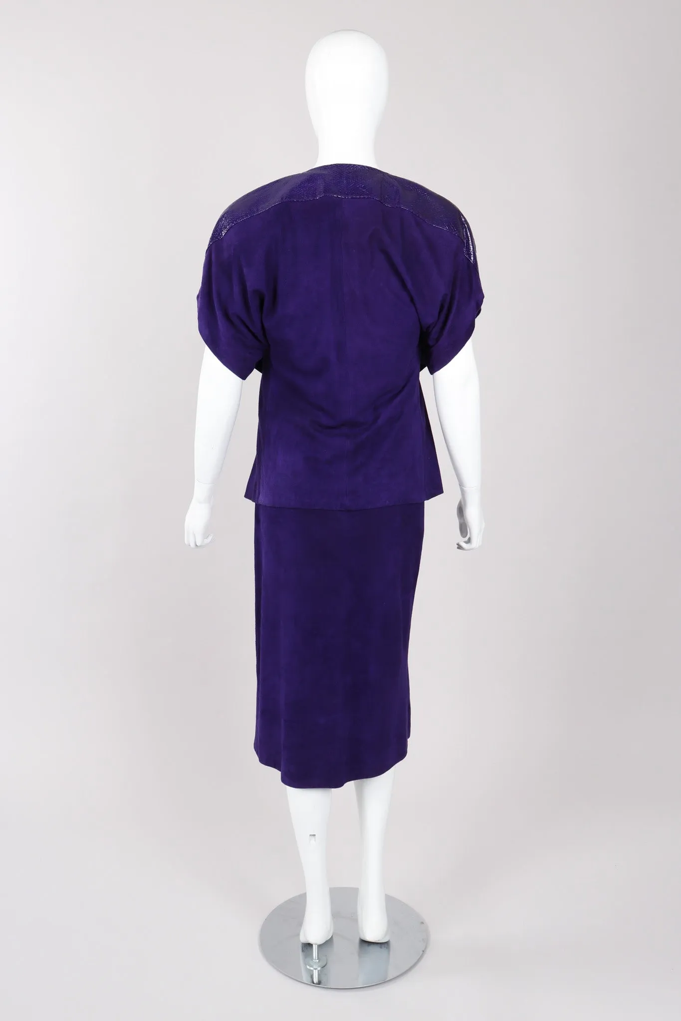 Suede Top Skirt & Jacket Set