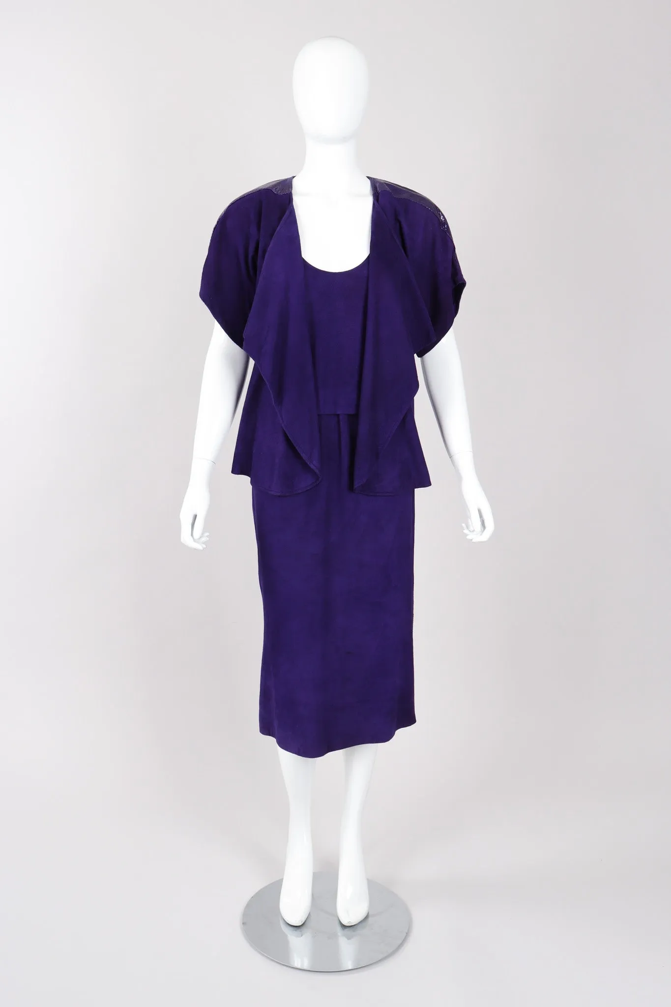 Suede Top Skirt & Jacket Set