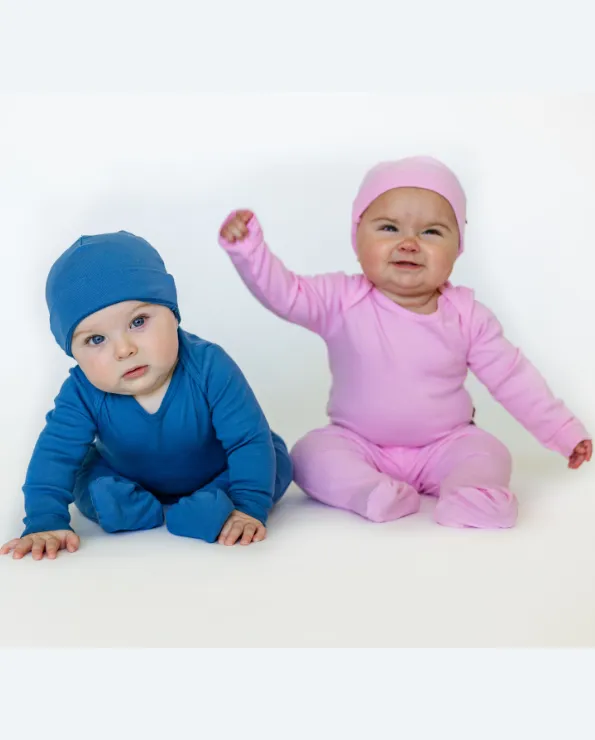 Super-Soft Organic Cotton Baby Rib Long Sleeve Lap Tee| Navy