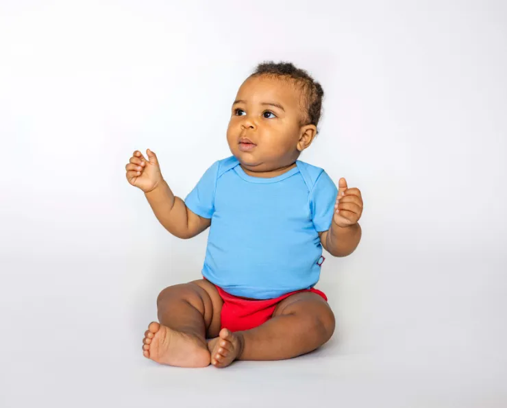 Super-Soft Organic Cotton Baby Rib Short Sleeve Lap Tee| Deep Purple