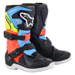 Tech-3S Kids MX Boots Black/Yellow Fluoro/Red Fluoro 11
