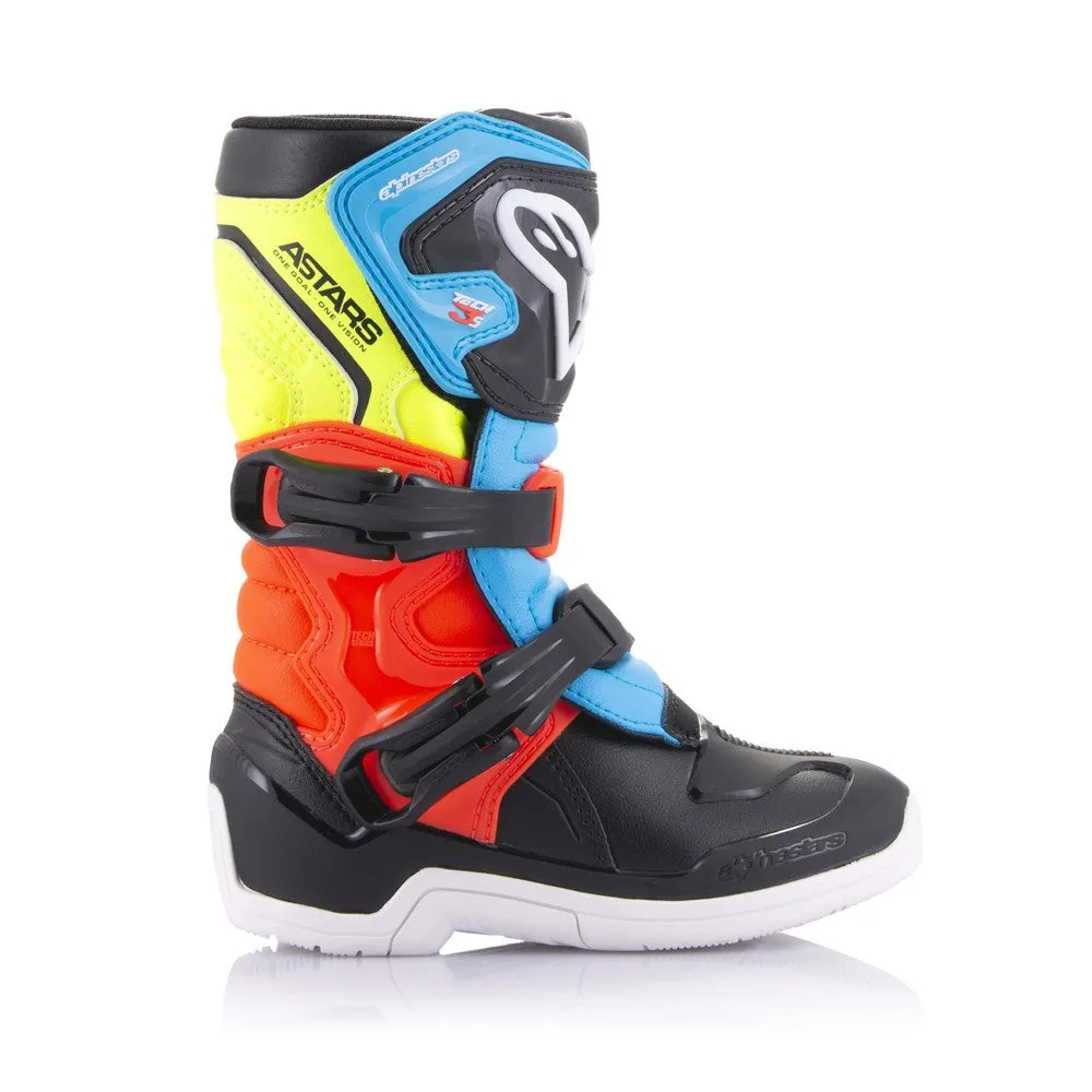Tech-3S Kids MX Boots Black/Yellow Fluoro/Red Fluoro 11