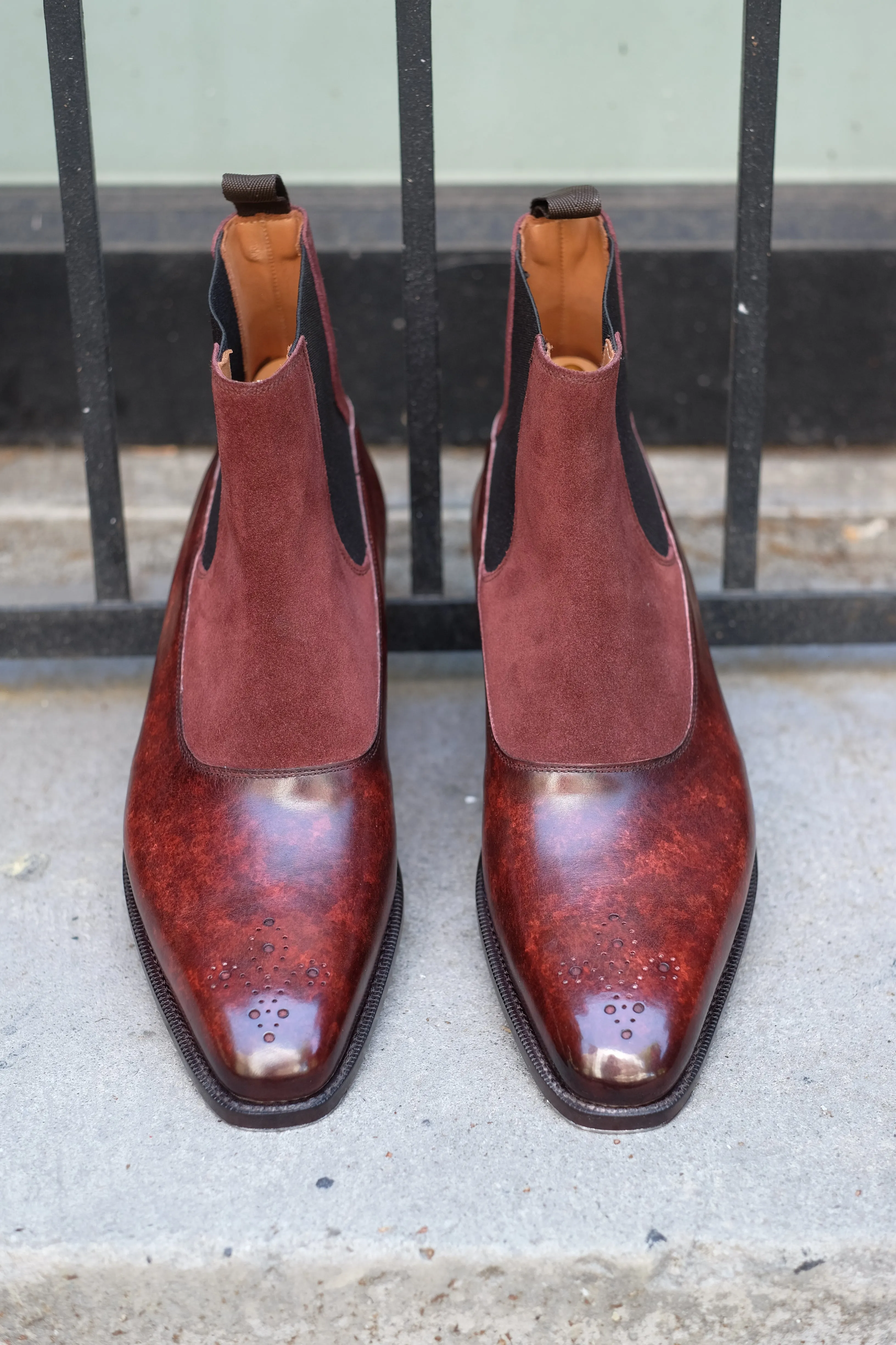 The RL - MTO - Walnut Marble Patina / Burgundy Suede - LPB Last - Single Leather Sole