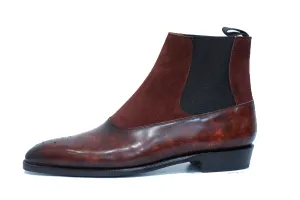 The RL - MTO - Walnut Marble Patina / Burgundy Suede - LPB Last - Single Leather Sole