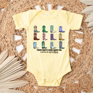These boots were made for Women in Agriculture One Piece/T-Shirt (Newborn - Youth XL) - Multiple Colors!