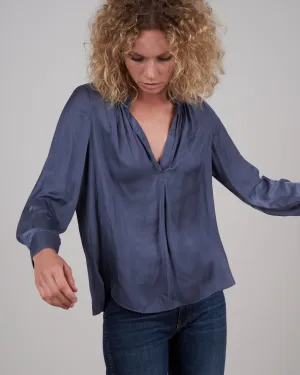 tink satin blouse - bleu de gris