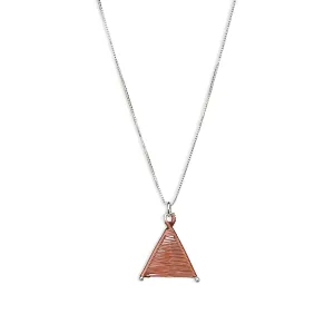 Tiny Woven Wishbone Antique Copper & Silver Necklace