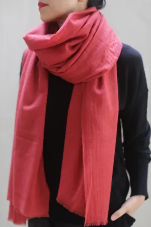 Tissue Weight Cashmere Scarf | Coral