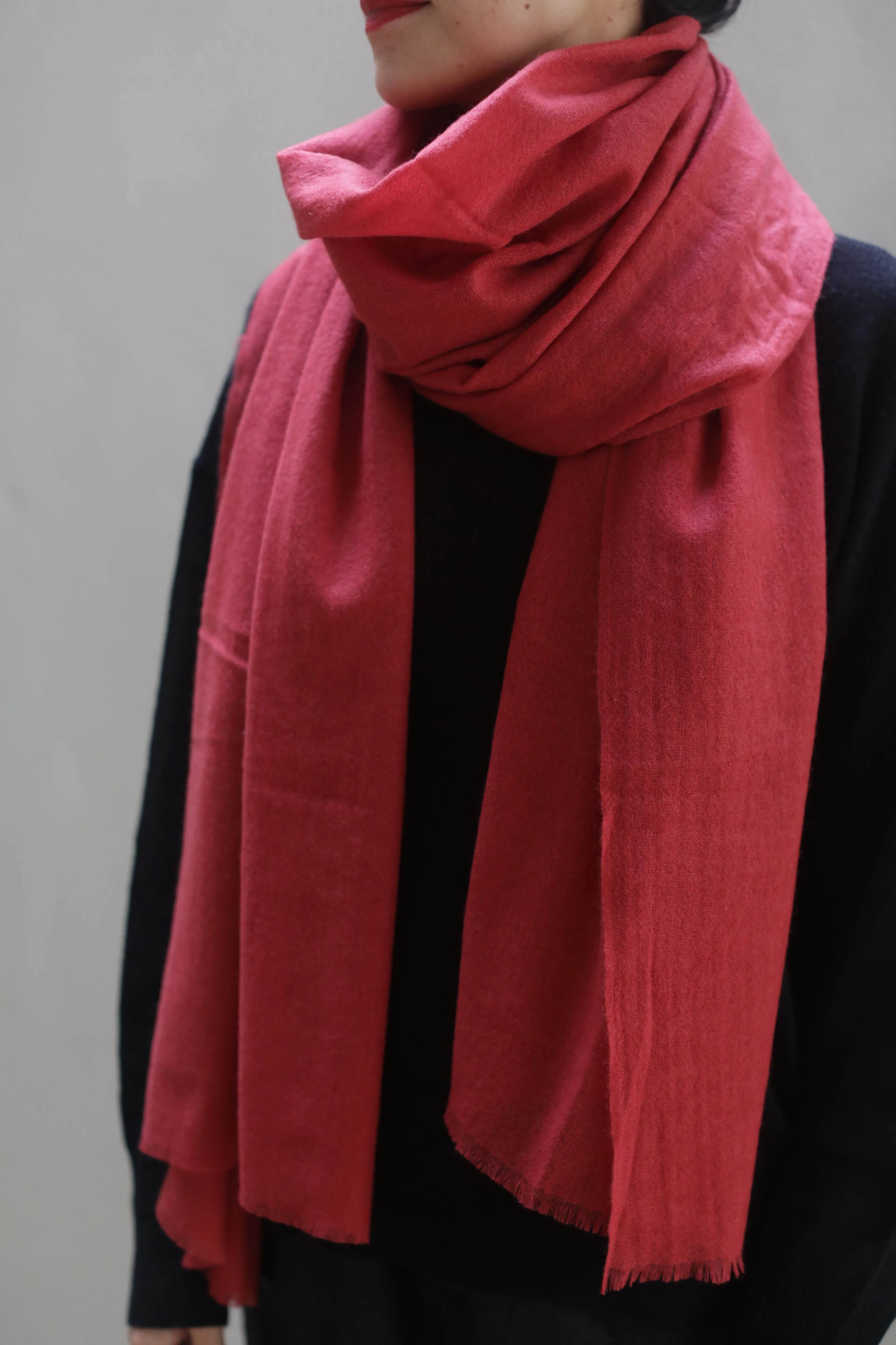 Tissue Weight Cashmere Scarf | Coral