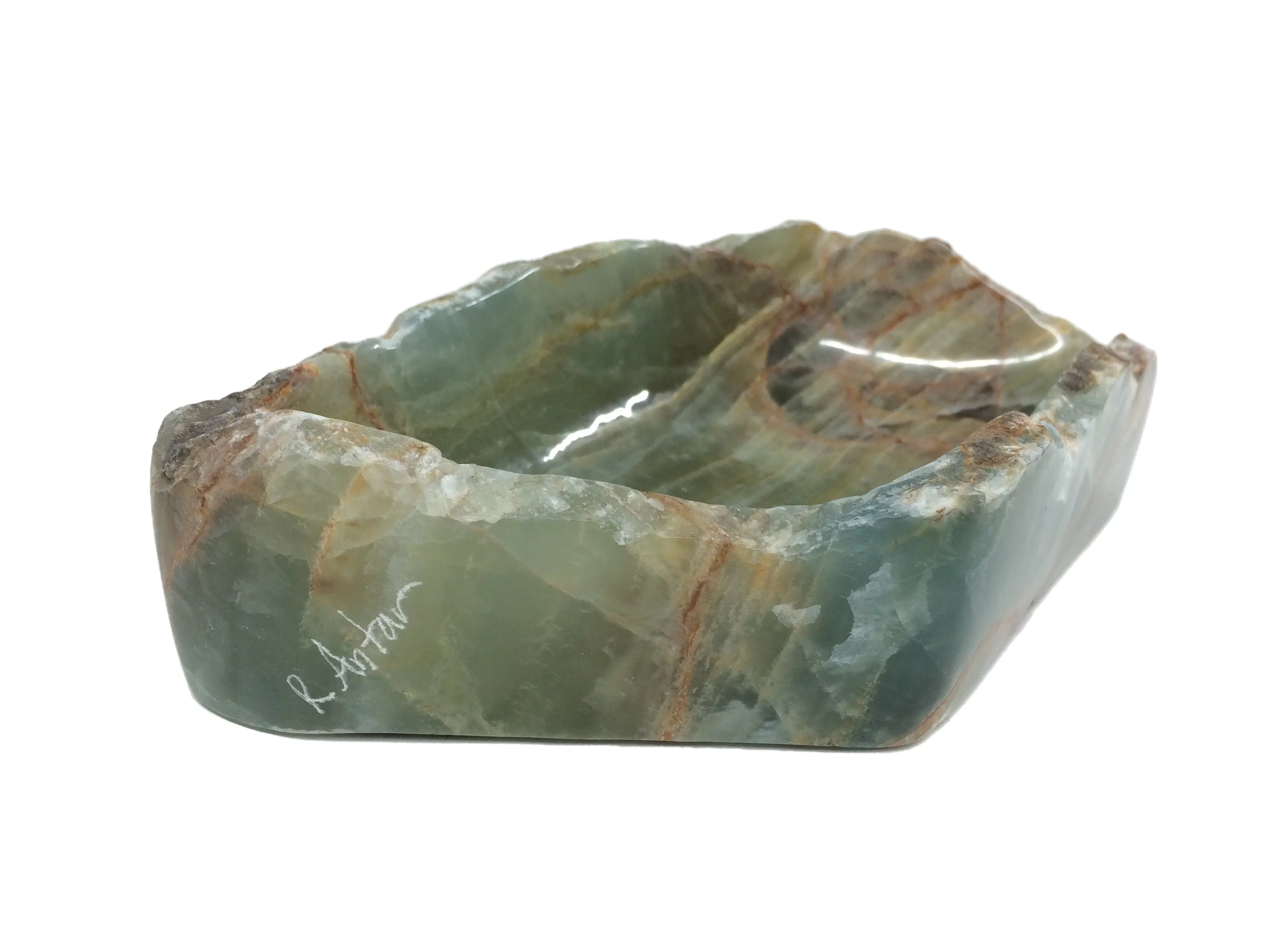 TURQUOISE ONYX SEVEN INCH RECTANGULAR CENTERPIECE