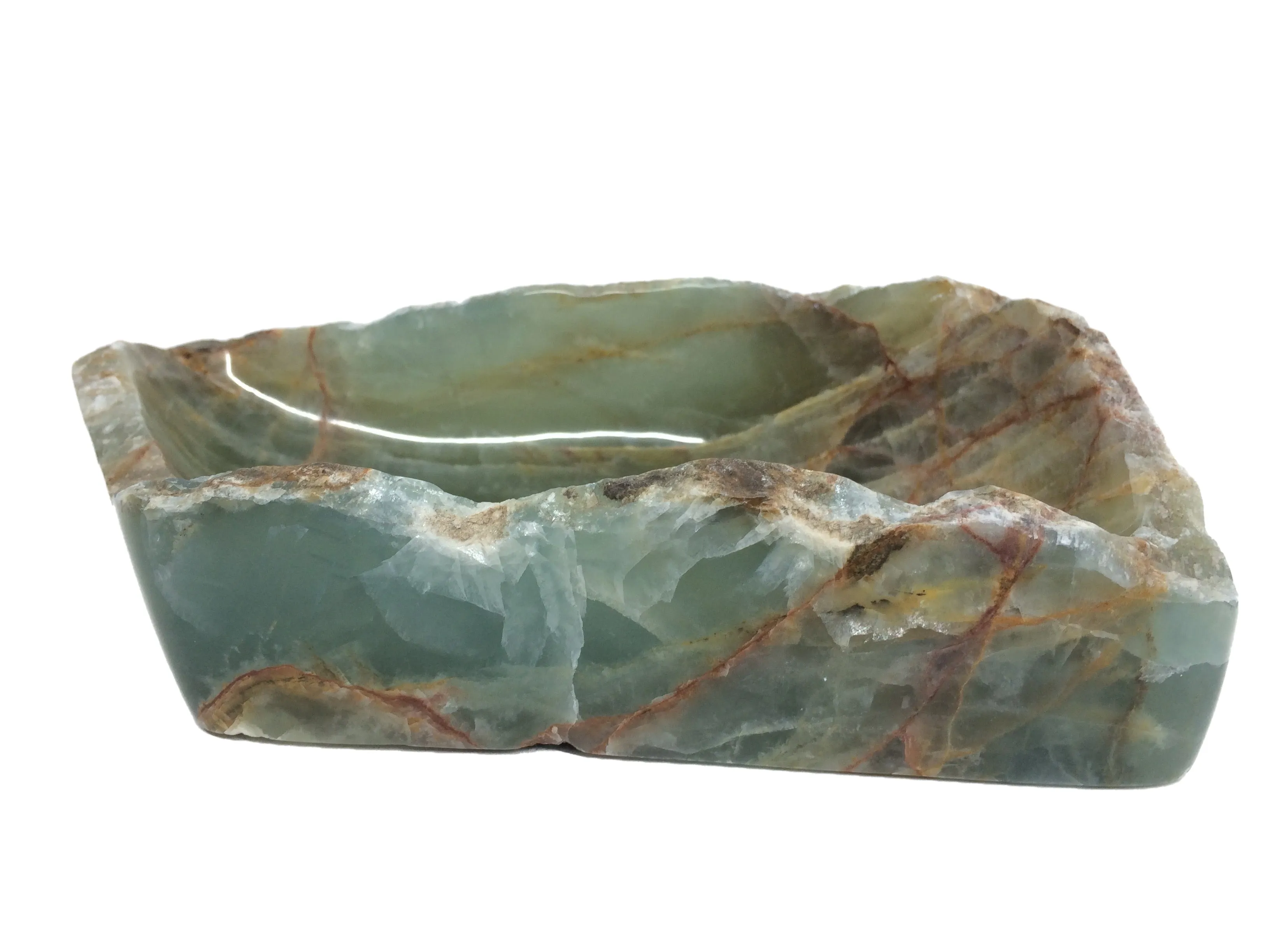 TURQUOISE ONYX SEVEN INCH RECTANGULAR CENTERPIECE