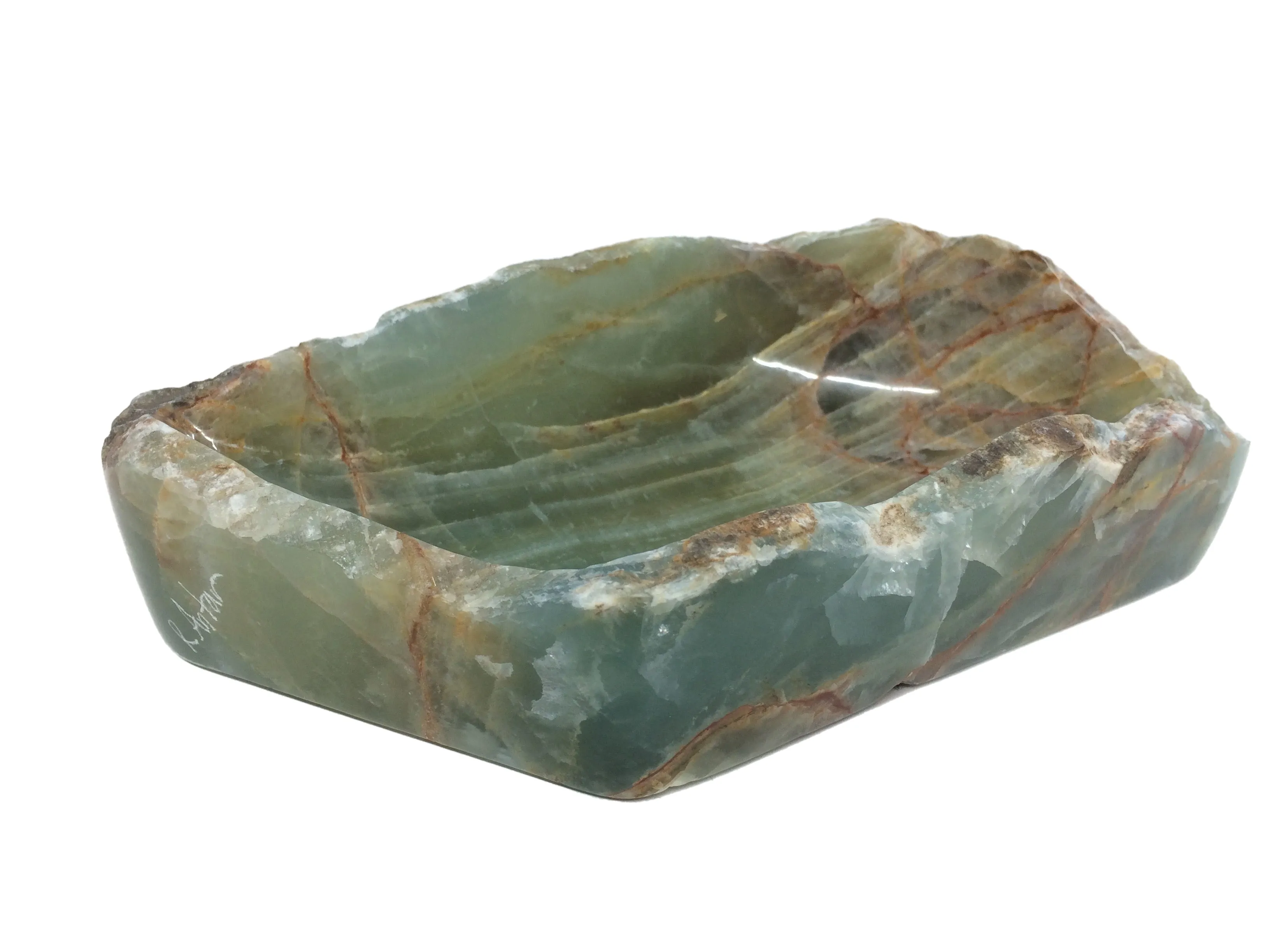 TURQUOISE ONYX SEVEN INCH RECTANGULAR CENTERPIECE